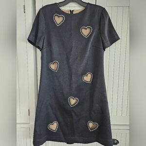 Alice + Olivia Black Mini Dress with Heart Accents